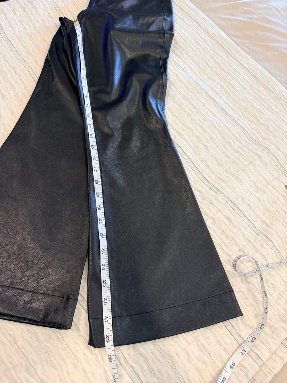 Veronica Beard Carson Ankle Flare Black Faux-Leather Flare Pants - Picture 13 of 14